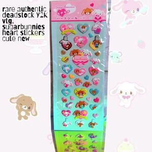 RARE Y2K VTG. SUGARBUNNIES AUTHENTIC HEART STICKERS NEW
